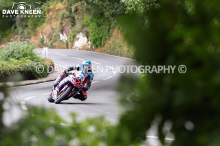 18/08/2026: Harley Rushton (Kawasaki ZX636R/Allspeeds Racing) at Laurel Bank during a Manx Grand Prix/Classic TT practice session. PICTURE BY DAVE KNEEN.